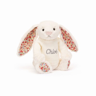 Jellycat Blossom Cream Bunny with Cream Jumper USA | 60458XLEZ